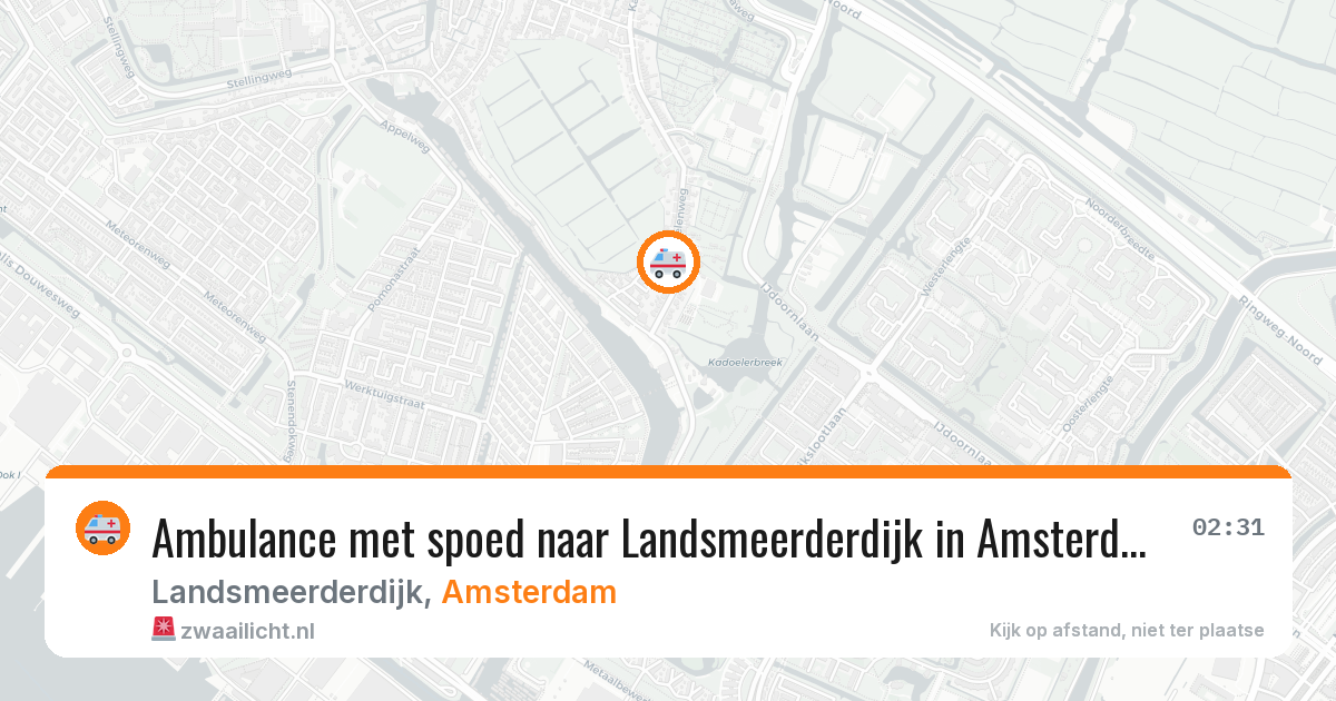 Ambulance met spoed naar Landsmeerderdijk in Amsterdam — 20 mei 2026