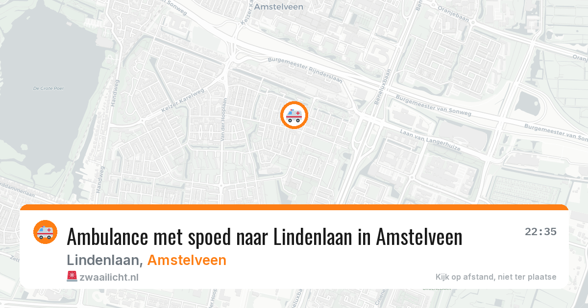 Ambulance met spoed naar Lindenlaan in Amstelveen — 21 jun 2026
