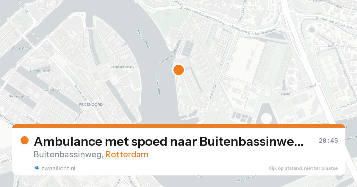 Ambulance met spoed naar Buitenbassinweg in Rotterdam — 24 aug 2026