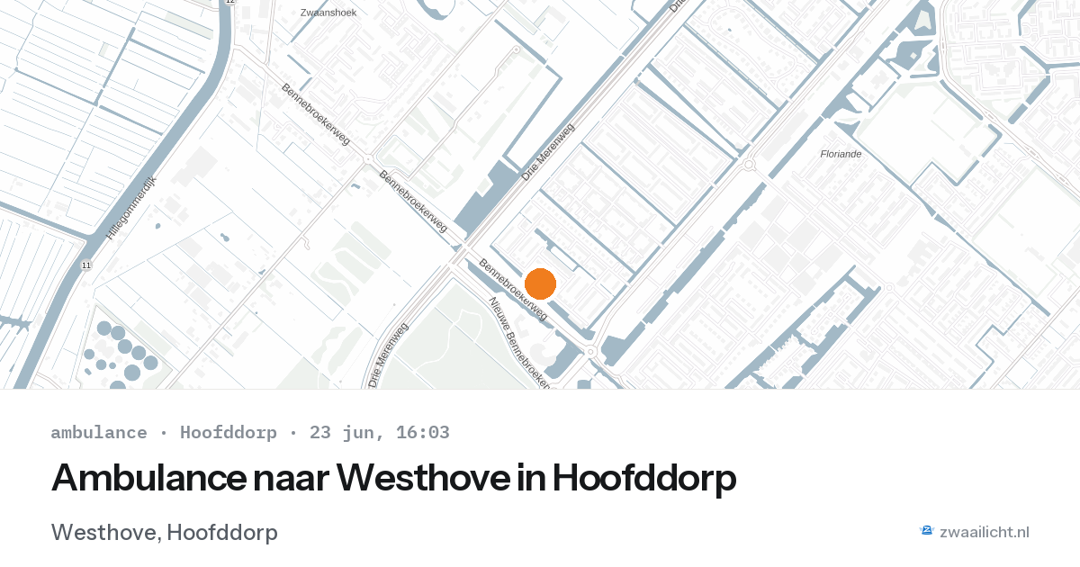 Ambulance naar Westhove in Hoofddorp — 23 jun 2026