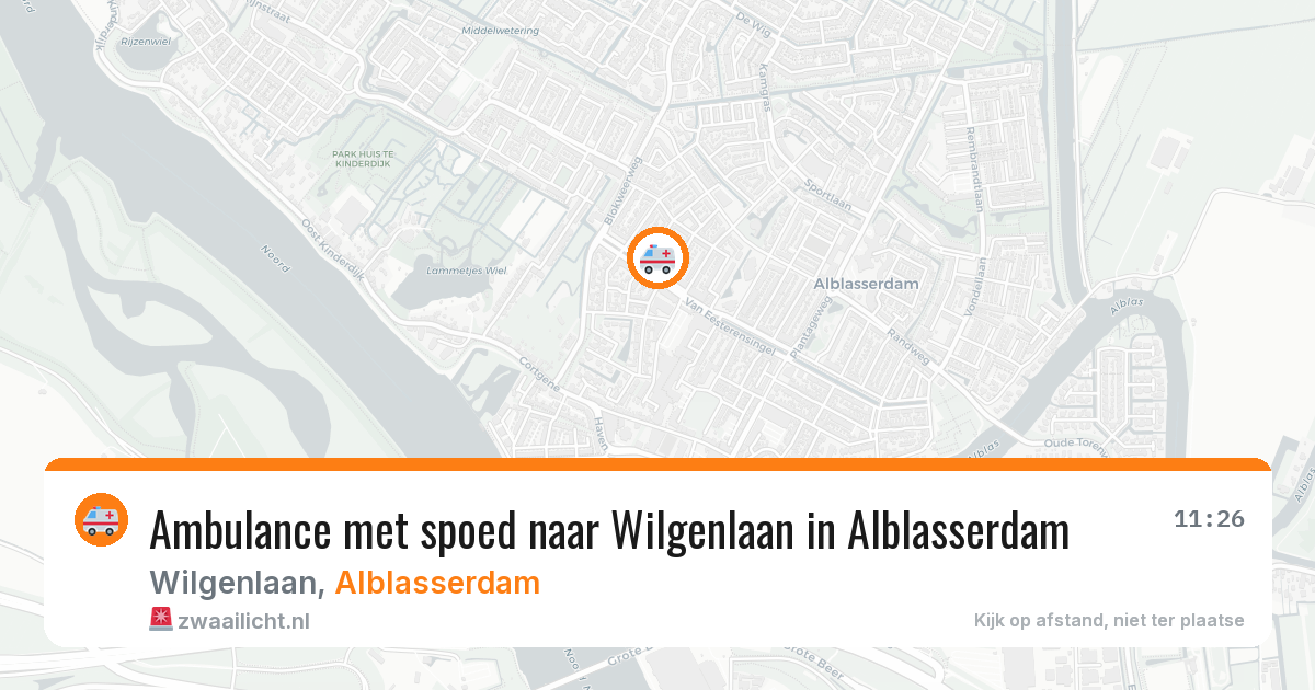 Ambulance met spoed naar Wilgenlaan in Alblasserdam — 22 jan 2026