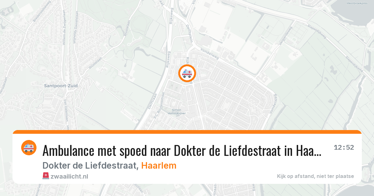 Ambulance met spoed naar Dokter de Liefdestraat in Haarlem — 22 mei 2026