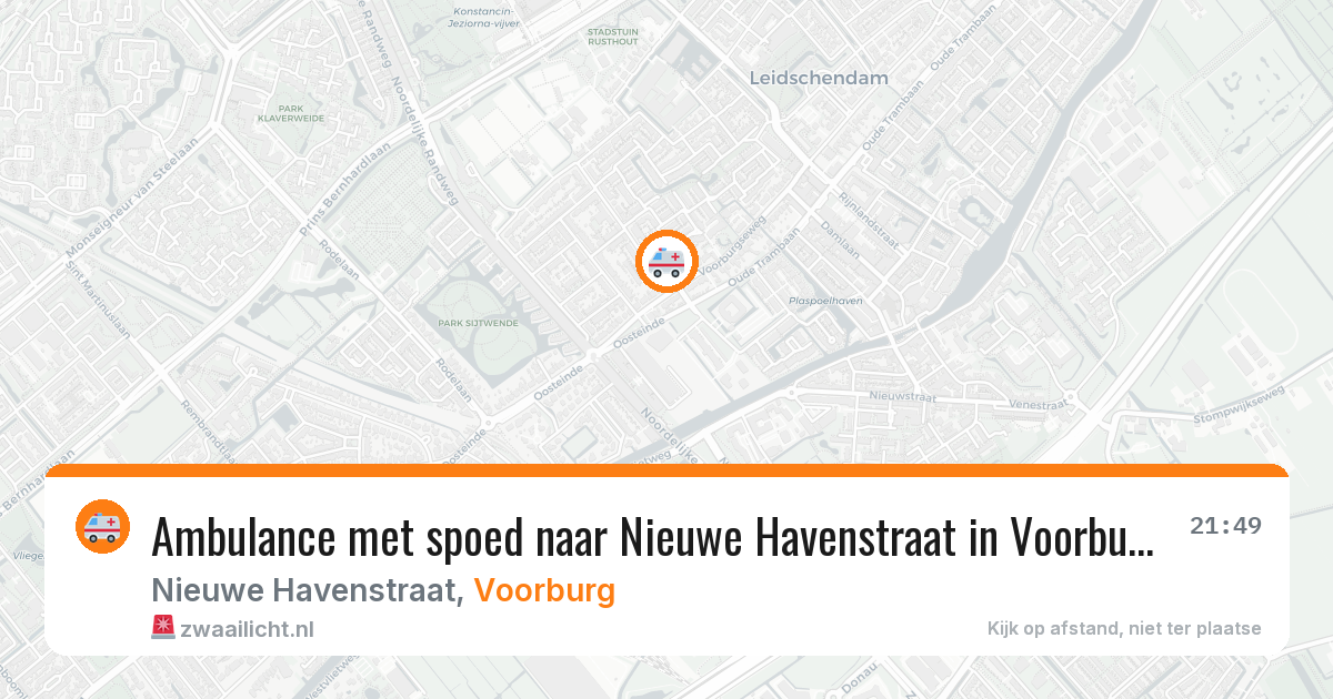 Ambulance met spoed naar Nieuwe Havenstraat in Voorburg — 12 mei 2026