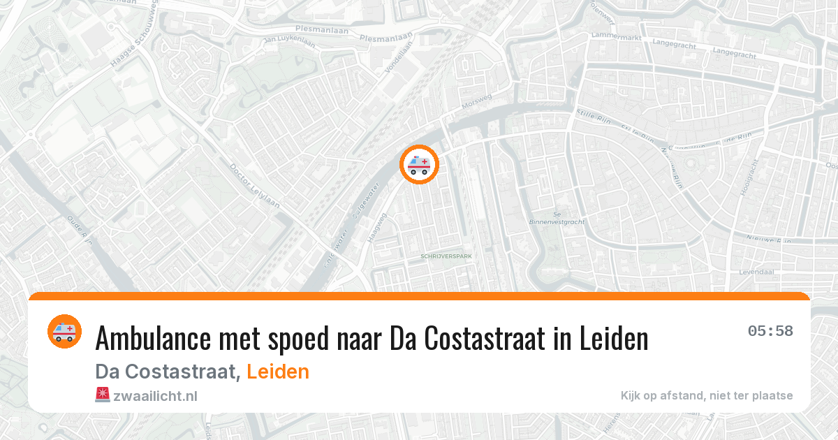 Ambulance met spoed naar Da Costastraat in Leiden — 25 apr 2026
