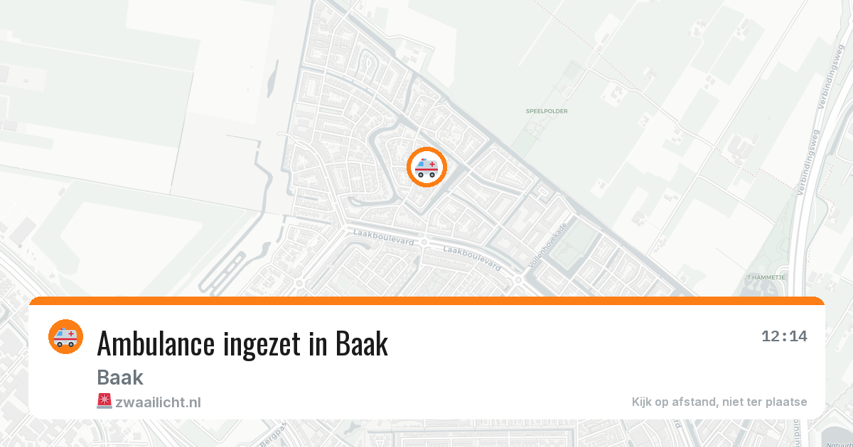Ambulance ingezet in Baak — 22 mei 2026