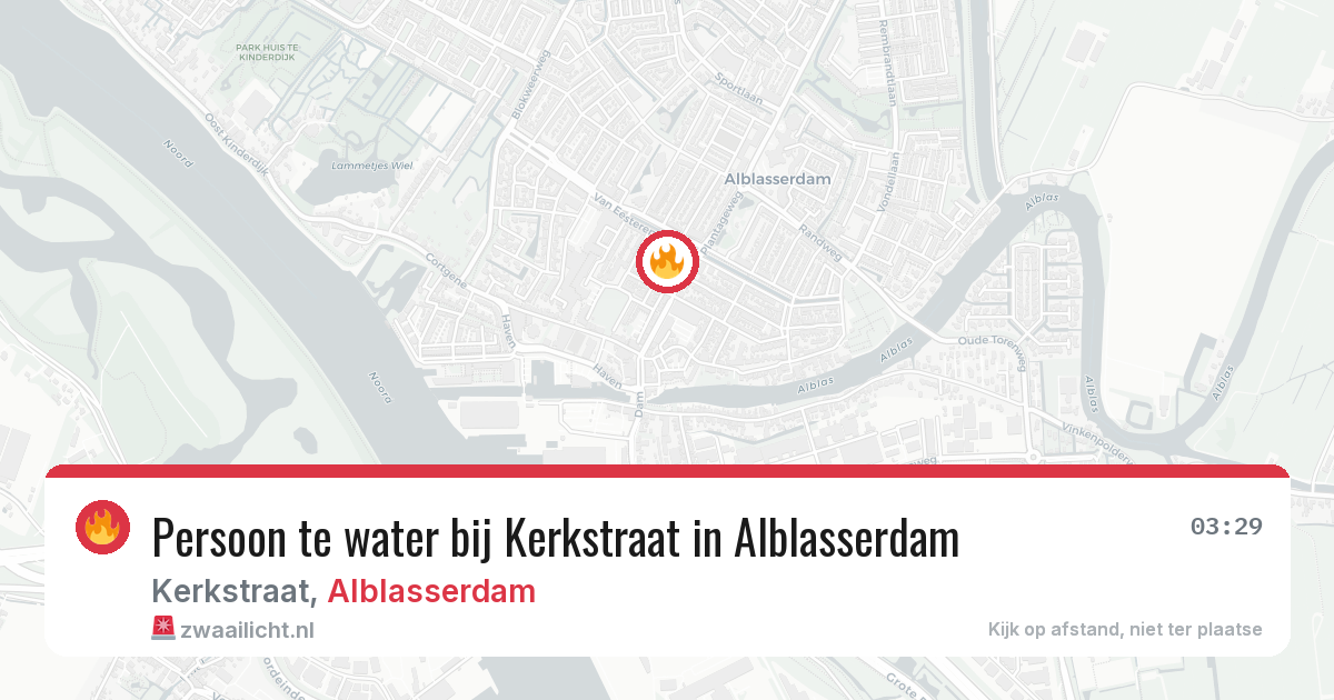 Persoon te water bij Kerkstraat in Alblasserdam — 28 jun 2026