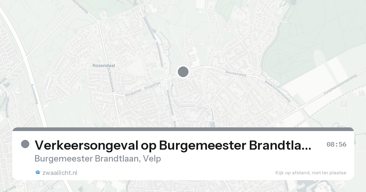 Verkeersongeval op Burgemeester Brandtlaan in Velp — 16 jun 2026