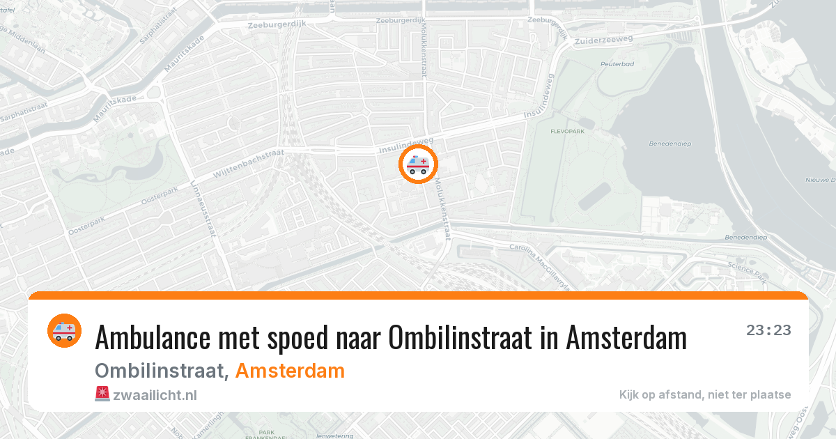 Ambulance met spoed naar Ombilinstraat in Amsterdam — 20 mei 2026