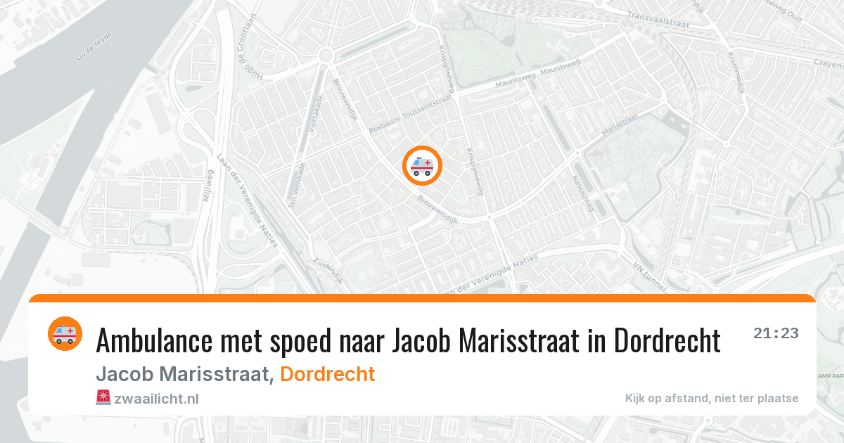 Ambulance met spoed naar Jacob Marisstraat in Dordrecht — 21 mei 2026