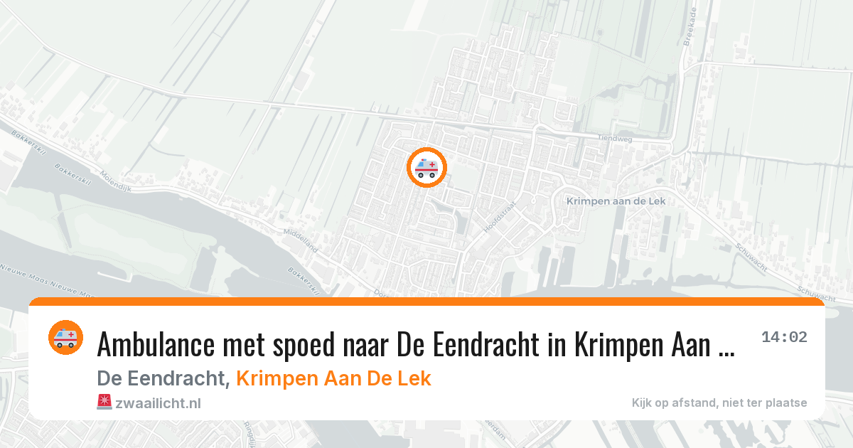 Ambulance met spoed naar De Eendracht in Krimpen Aan De Lek — 2 aug 2026