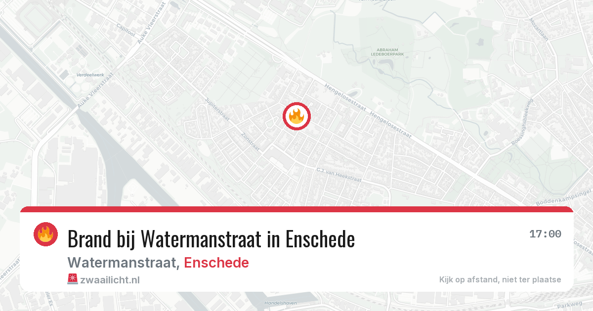 Brand bij Watermanstraat in Enschede — 12 feb 2026