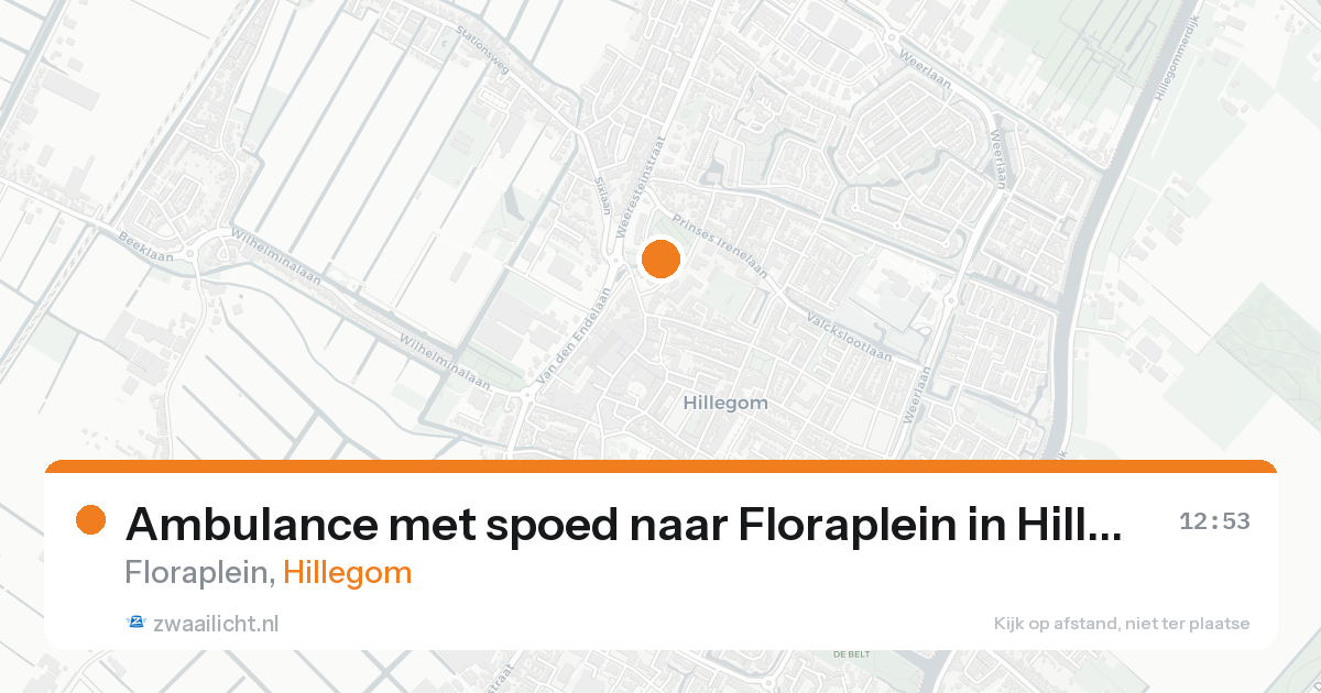 Ambulance met spoed naar Floraplein in Hillegom — 21 aug 2026