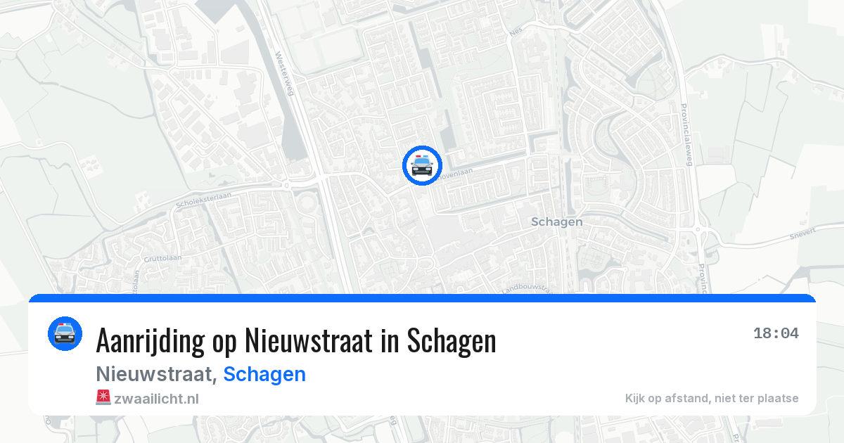 Aanrijding op Nieuwstraat in Schagen — 22 apr 2026