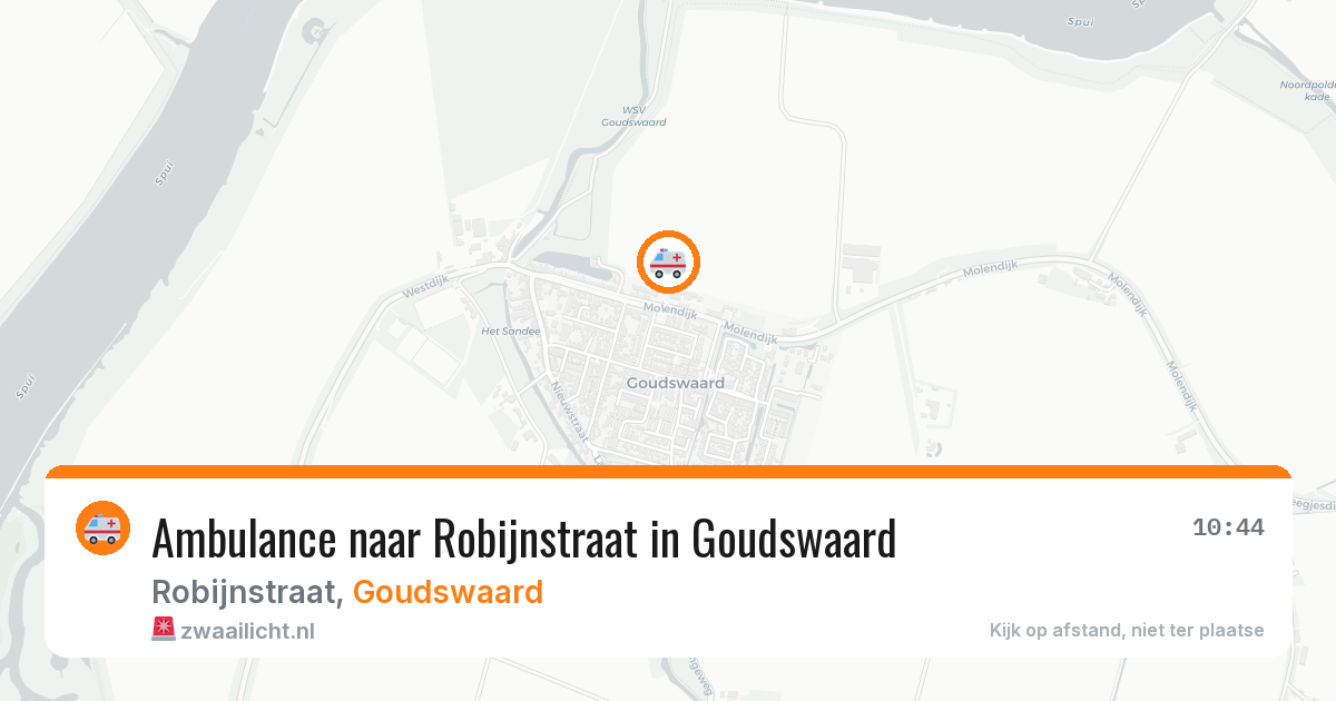 Ambulance naar Robijnstraat in Goudswaard — 26 jun 2026