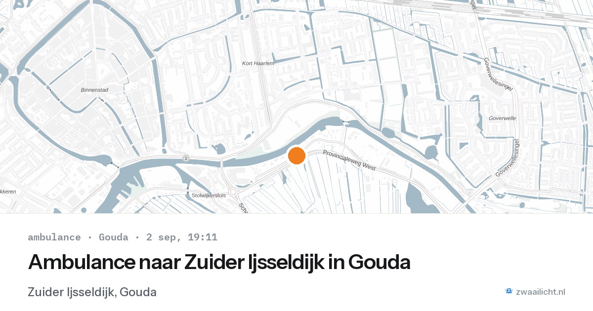 Ambulance naar Zuider Ijsseldijk in Gouda — 2 sep 2026
