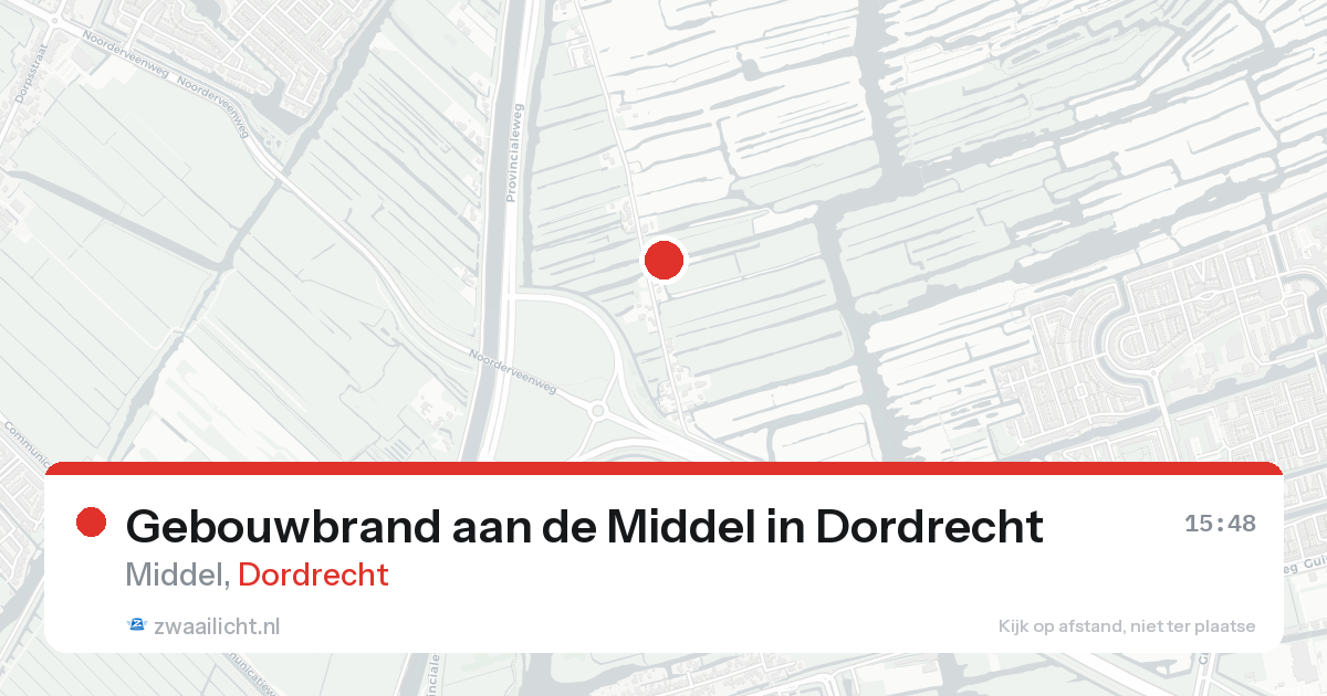Gebouwbrand aan de Middel in Dordrecht — 25 aug 2026