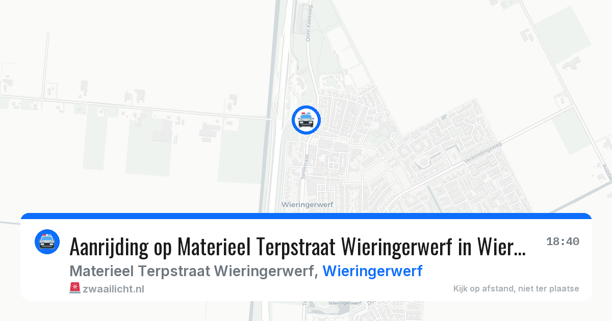 Aanrijding op Materieel Terpstraat Wieringerwerf in Wieringerwerf — 11 aug 2026