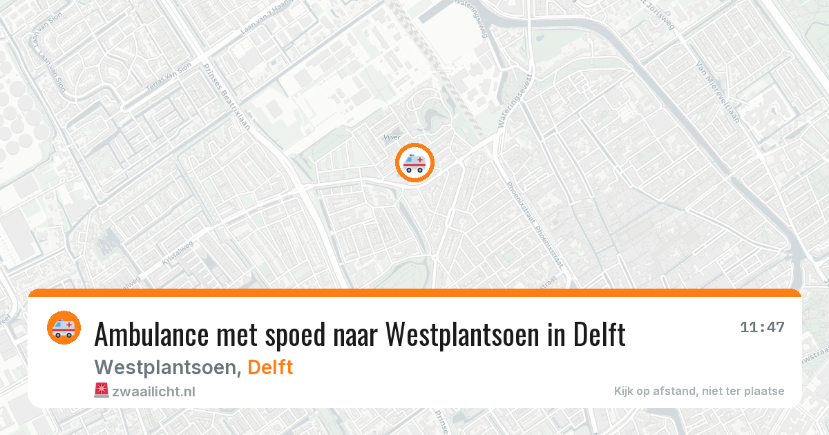 Ambulance met spoed naar Westplantsoen in Delft — 5 jul 2026