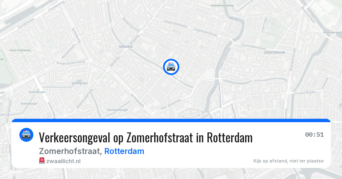 Verkeersongeval op Zomerhofstraat in Rotterdam — 14 aug 2026