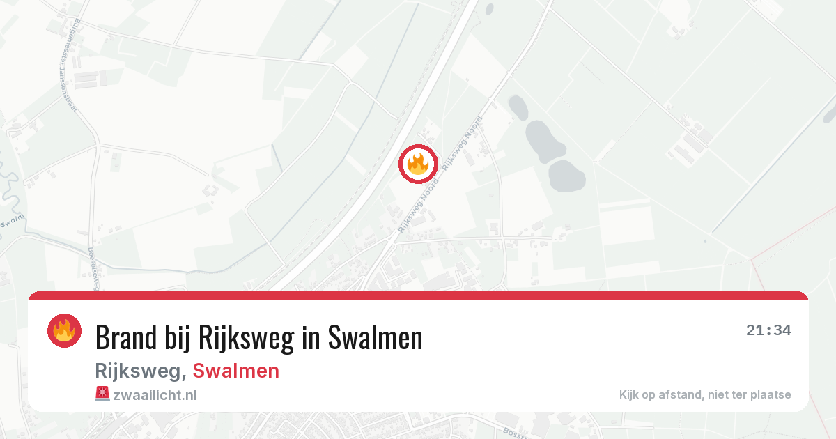 Brand bij Rijksweg in Swalmen — 29 mei 2026