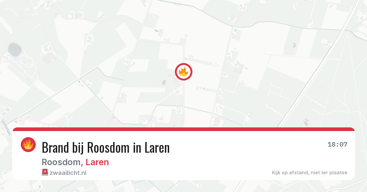 Brand bij Roosdom in Laren — 29 mei 2026