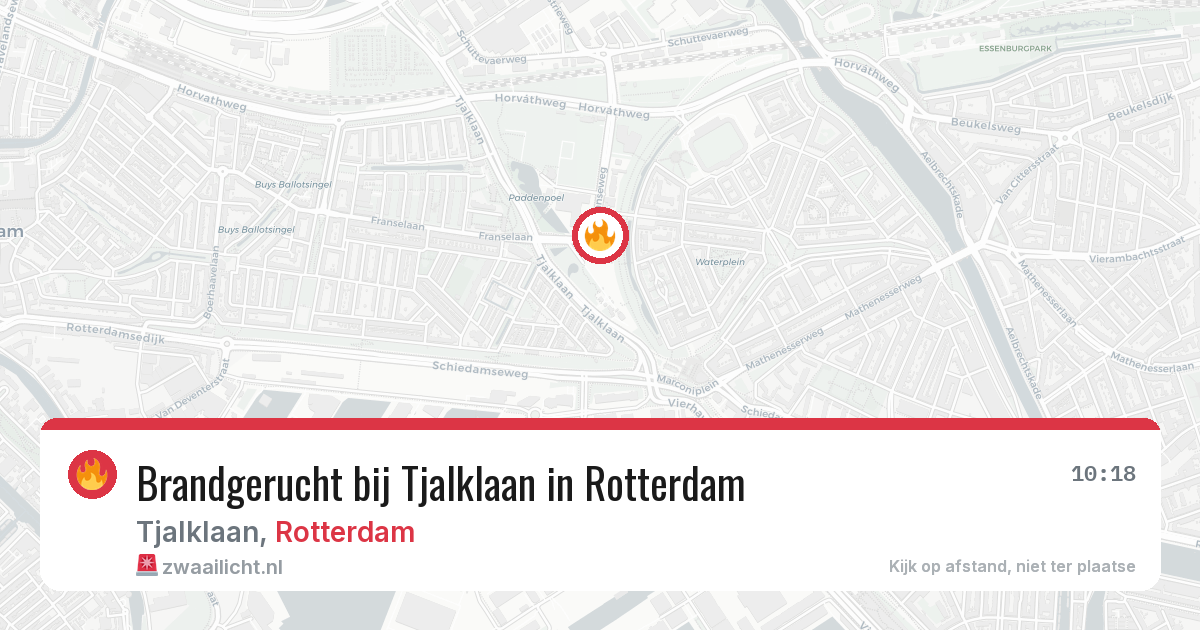 Brandgerucht bij Tjalklaan in Rotterdam — 10 jun 2026