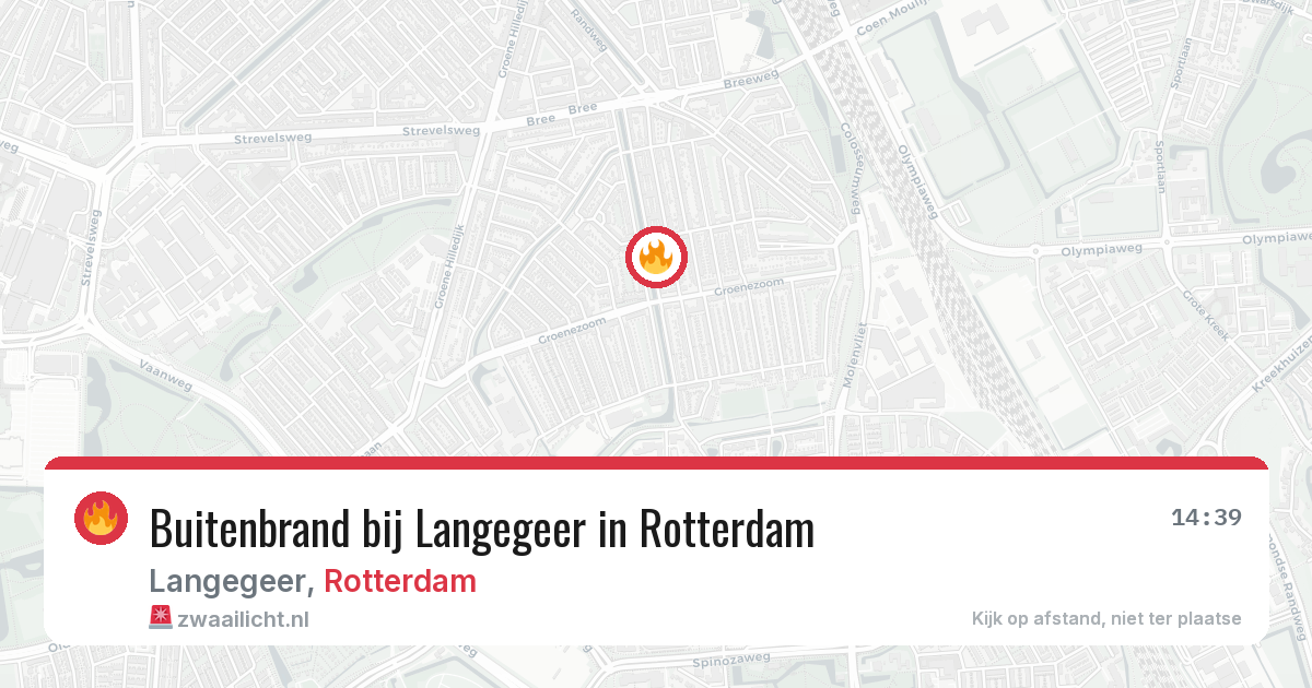 Buitenbrand bij Langegeer in Rotterdam — 11 jul 2026