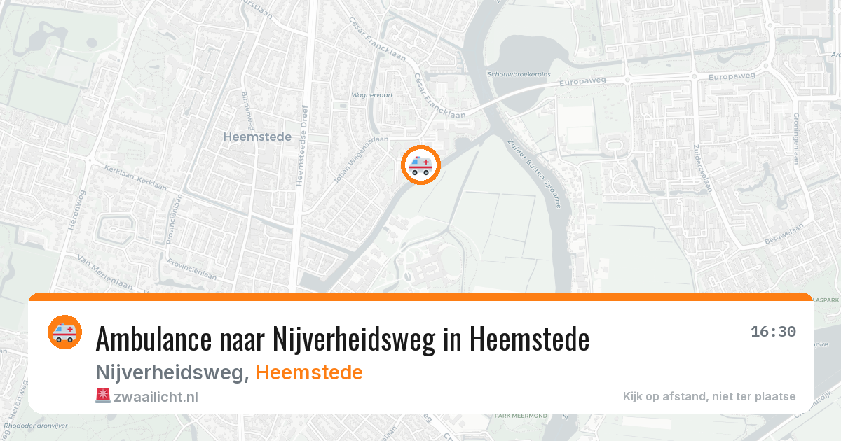 Ambulance naar Nijverheidsweg in Heemstede — 26 jul 2026