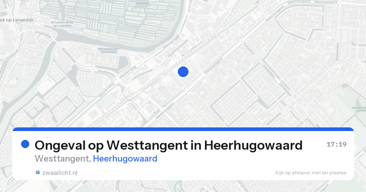 Ongeval op Westtangent in Heerhugowaard — 24 aug 2026
