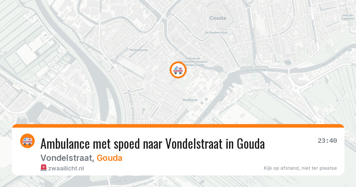 Ambulance met spoed naar Vondelstraat in Gouda — 22 jun 2026