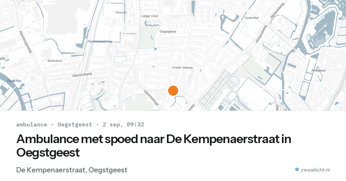 Ambulance met spoed naar De Kempenaerstraat in Oegstgeest — 2 sep 2026