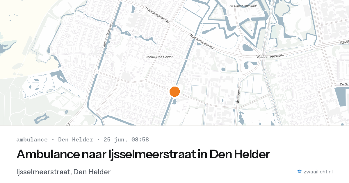 Ambulance naar Ijsselmeerstraat in Den Helder — 25 jun 2026