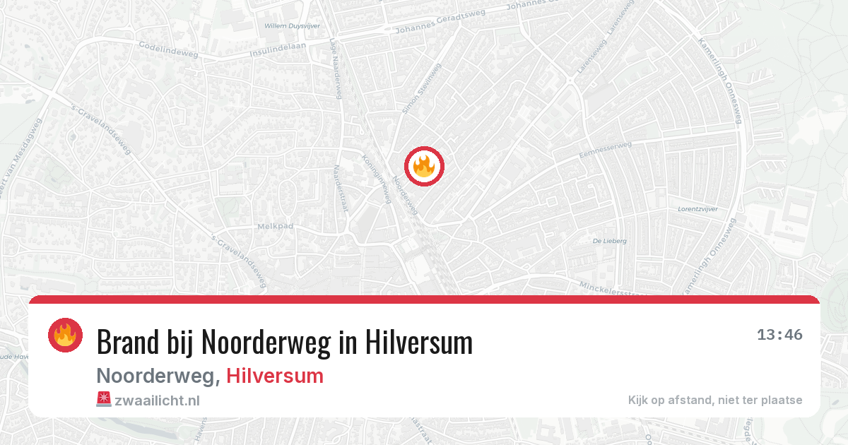 Brand bij Noorderweg in Hilversum — 10 jul 2026
