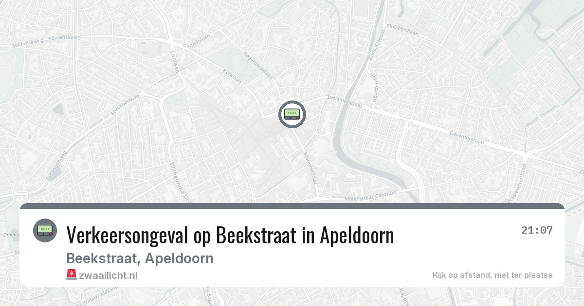 Verkeersongeval op Beekstraat in Apeldoorn — 7 aug 2026