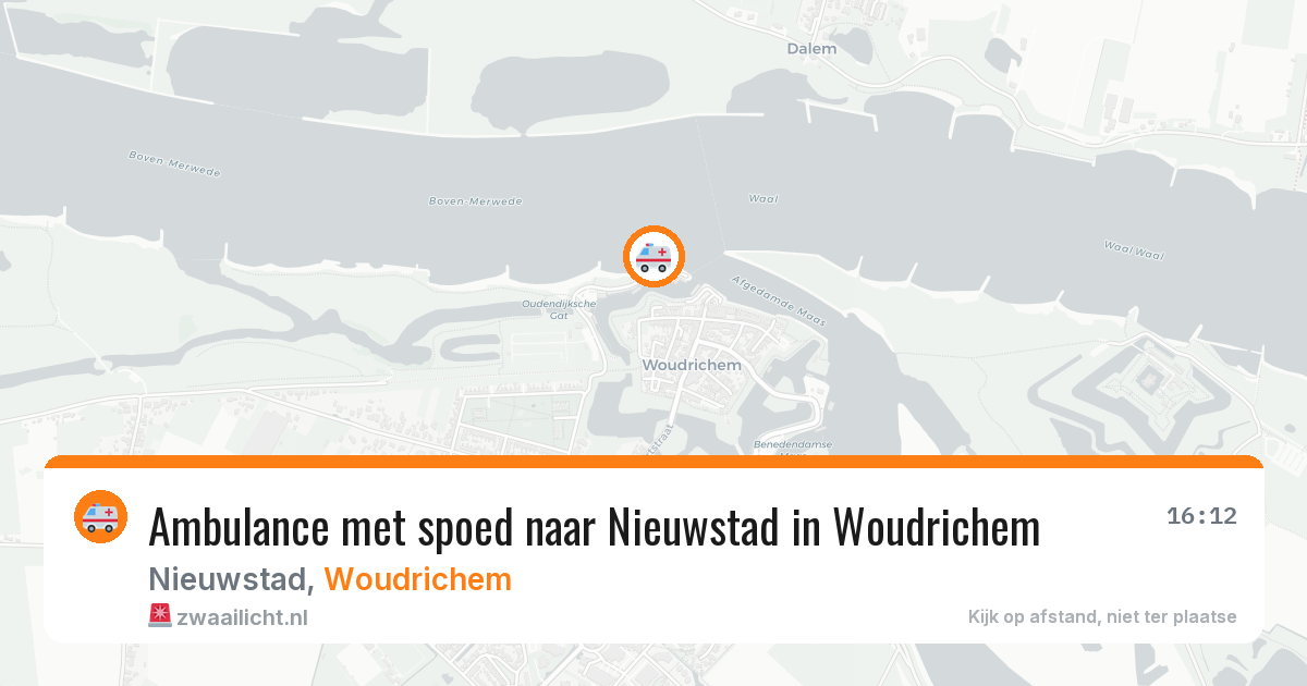 Ambulance met spoed naar Nieuwstad in Woudrichem — 2 mei 2026