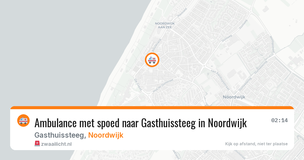 Ambulance met spoed naar Gasthuissteeg in Noordwijk — 28 jul 2026