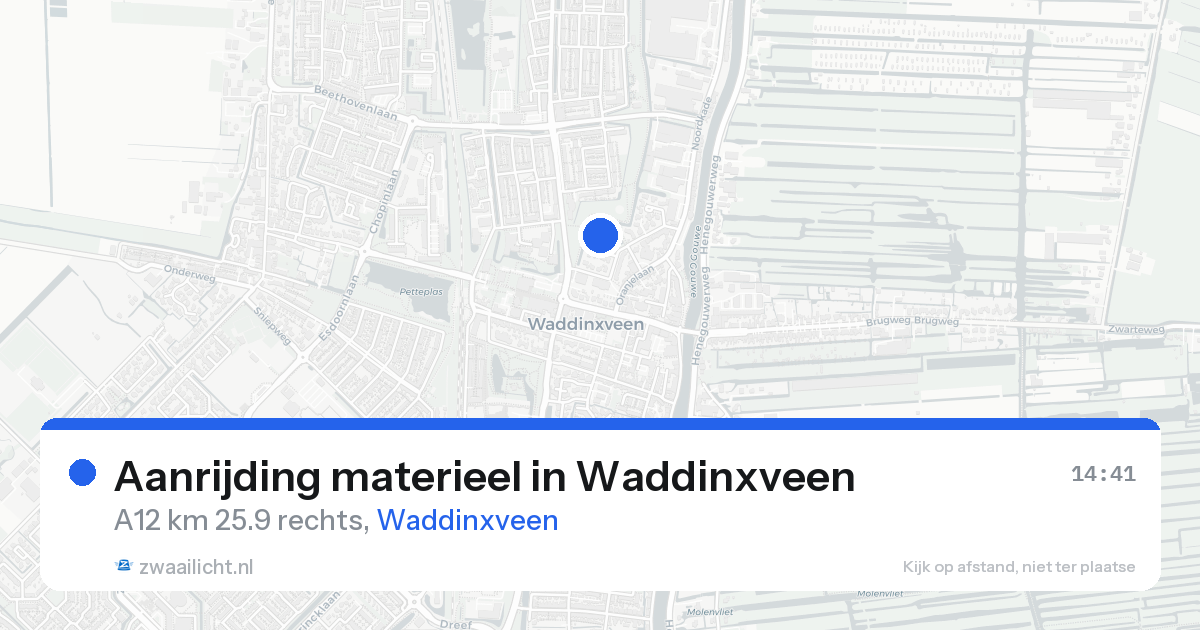 Aanrijding materieel in Waddinxveen — 15 mei 2026