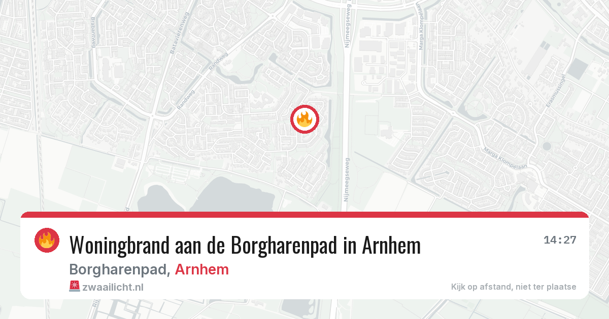 Woningbrand aan de Borgharenpad in Arnhem — 18 jun 2026