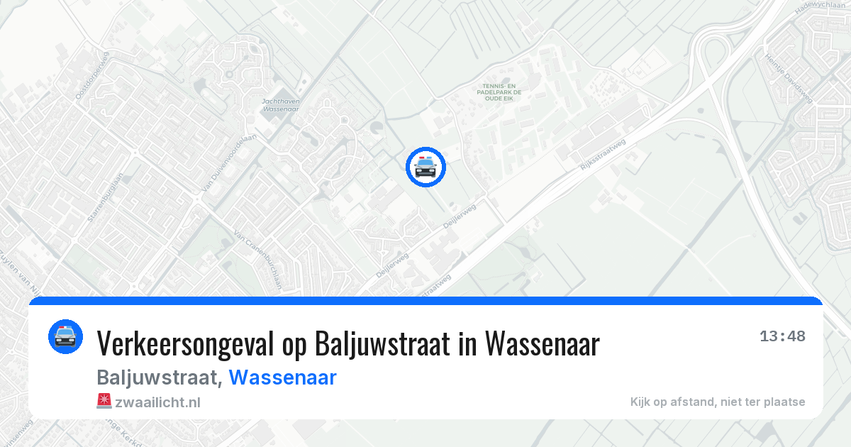 Verkeersongeval op Baljuwstraat in Wassenaar — 7 apr 2026