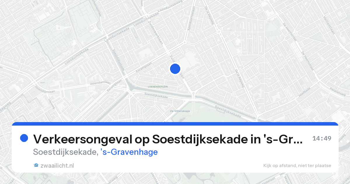 Verkeersongeval op Soestdijksekade in 's-Gravenhage — 16 aug 2026