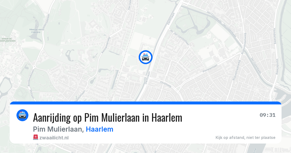 Aanrijding op Pim Mulierlaan in Haarlem — 9 jul 2026