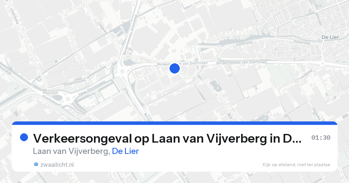 Verkeersongeval op Laan van Vijverberg in De Lier — 19 aug 2026