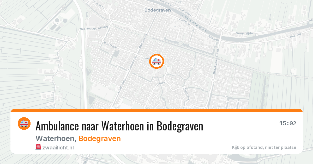 Ambulance naar Waterhoen in Bodegraven — 9 jun 2026