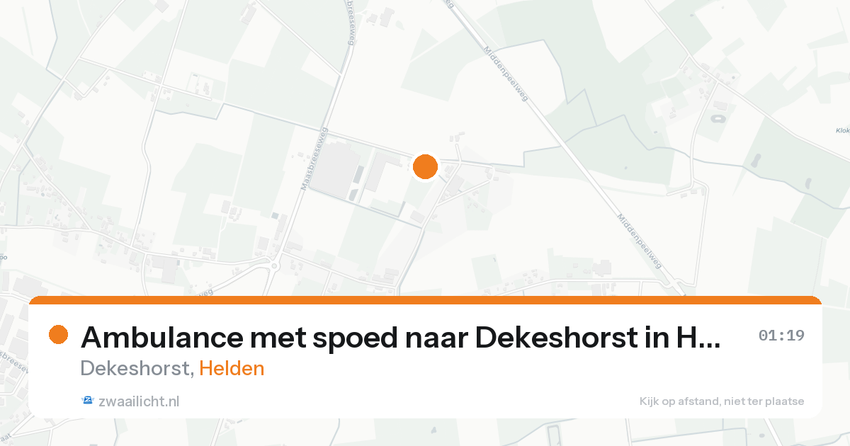 Ambulance met spoed naar Dekeshorst in Helden — 21 aug 2026