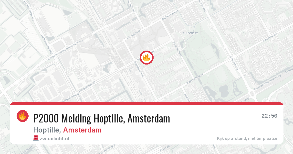 P2000 Melding Hoptille, Amsterdam — 29 jan 2026