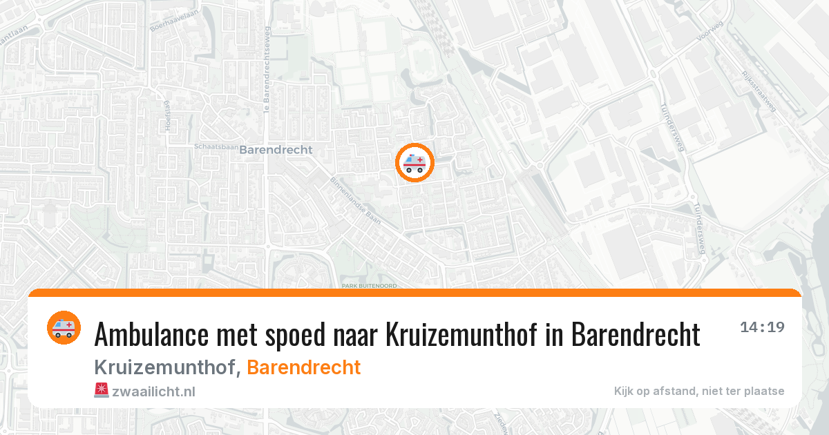 Ambulance met spoed naar Kruizemunthof in Barendrecht — 4 jul 2026