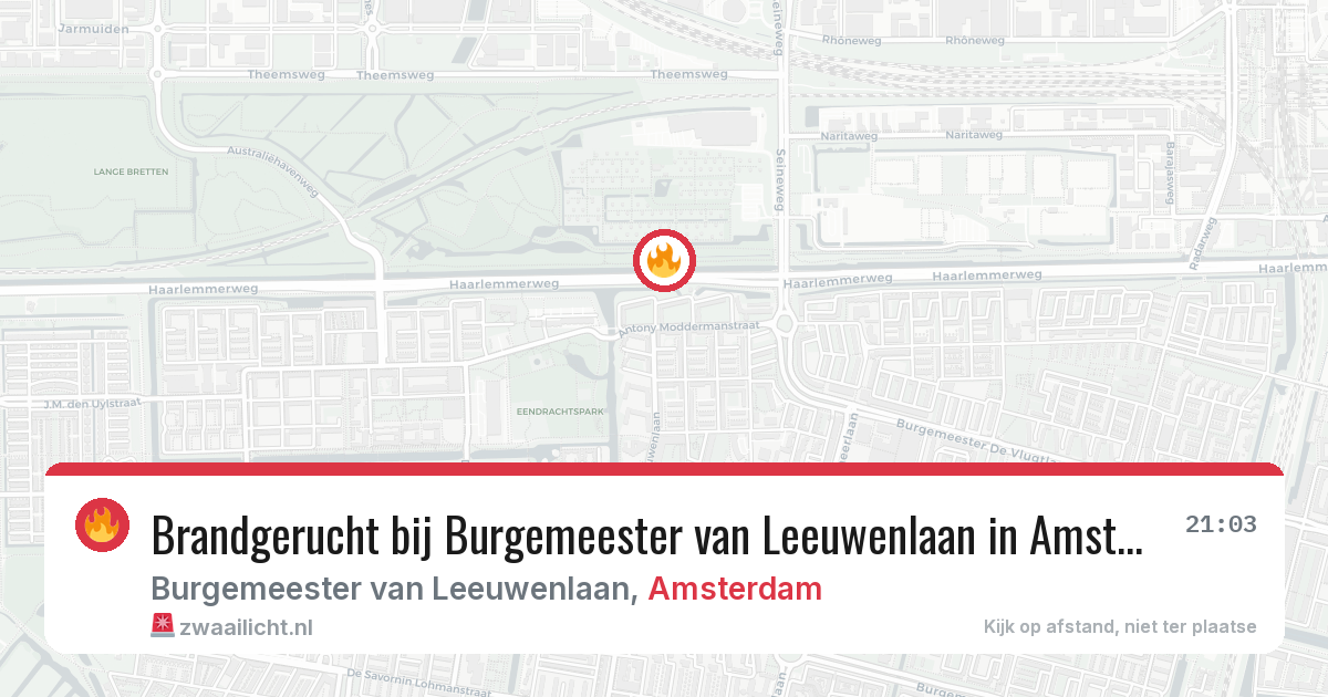 Brandgerucht bij Burgemeester van Leeuwenlaan in Amsterdam — 3 jun 2026