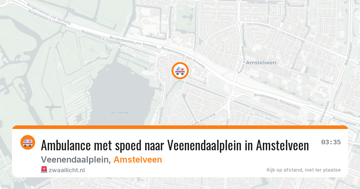 Ambulance met spoed naar Veenendaalplein in Amstelveen — 18 jul 2026