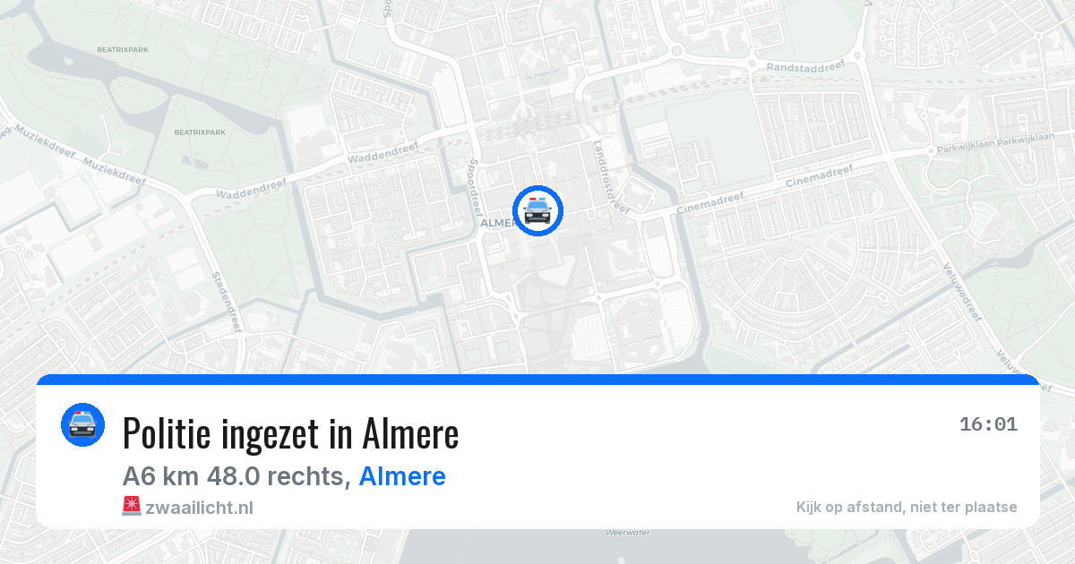 Politie ingezet in Almere — 8 apr 2026 | 🚨 Zwaailicht.nl