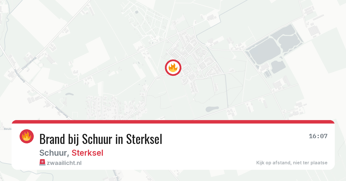 Brand bij Schuur in Sterksel — 13 aug 2026